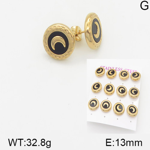 INS New  Fashion Titanium Steel Round Shell Stud Earrings 18K Golden Stainless Steal Earrings Niche Design High Earrings Women's Stud Earrings