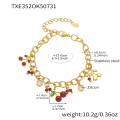 TXE352-gold Cherry Bracelet