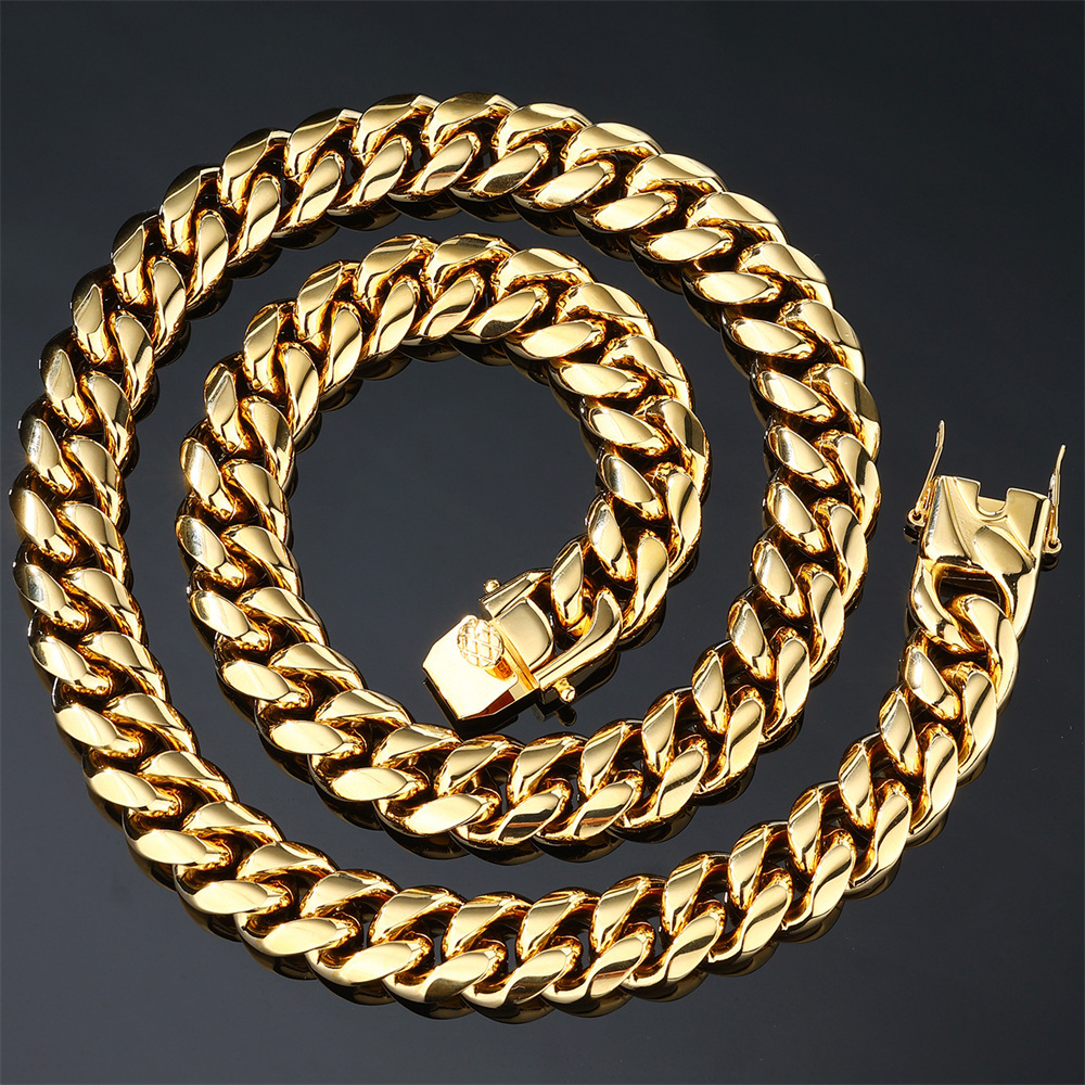 Fashionable Stainless Steel Men's Necklace Encrypted Dragon Head Buckle Bracelet Versatile Matching Accessories Geometric Pattern