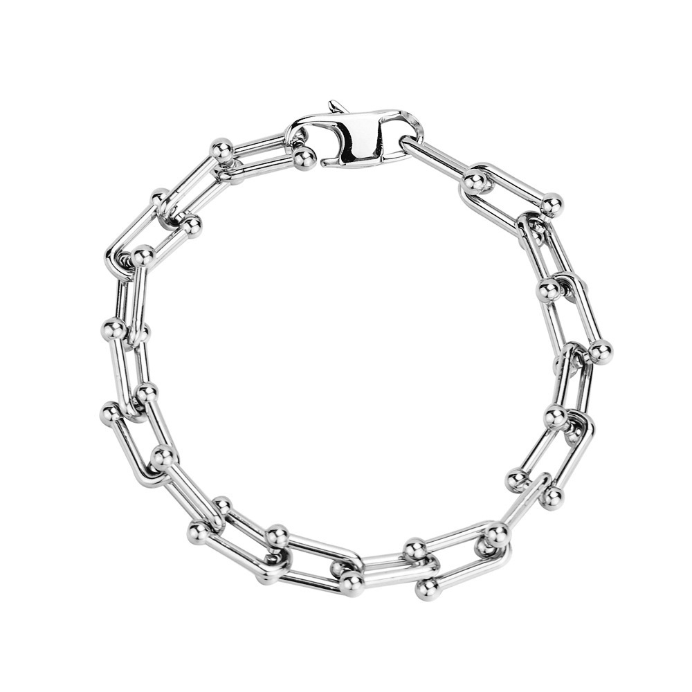 PVD Coated Real Gold Plated 18K Gold U Shape 304 Stainless Steel Fashion Waterproof Non Tarnish 304 Stainless Steel Bracelets