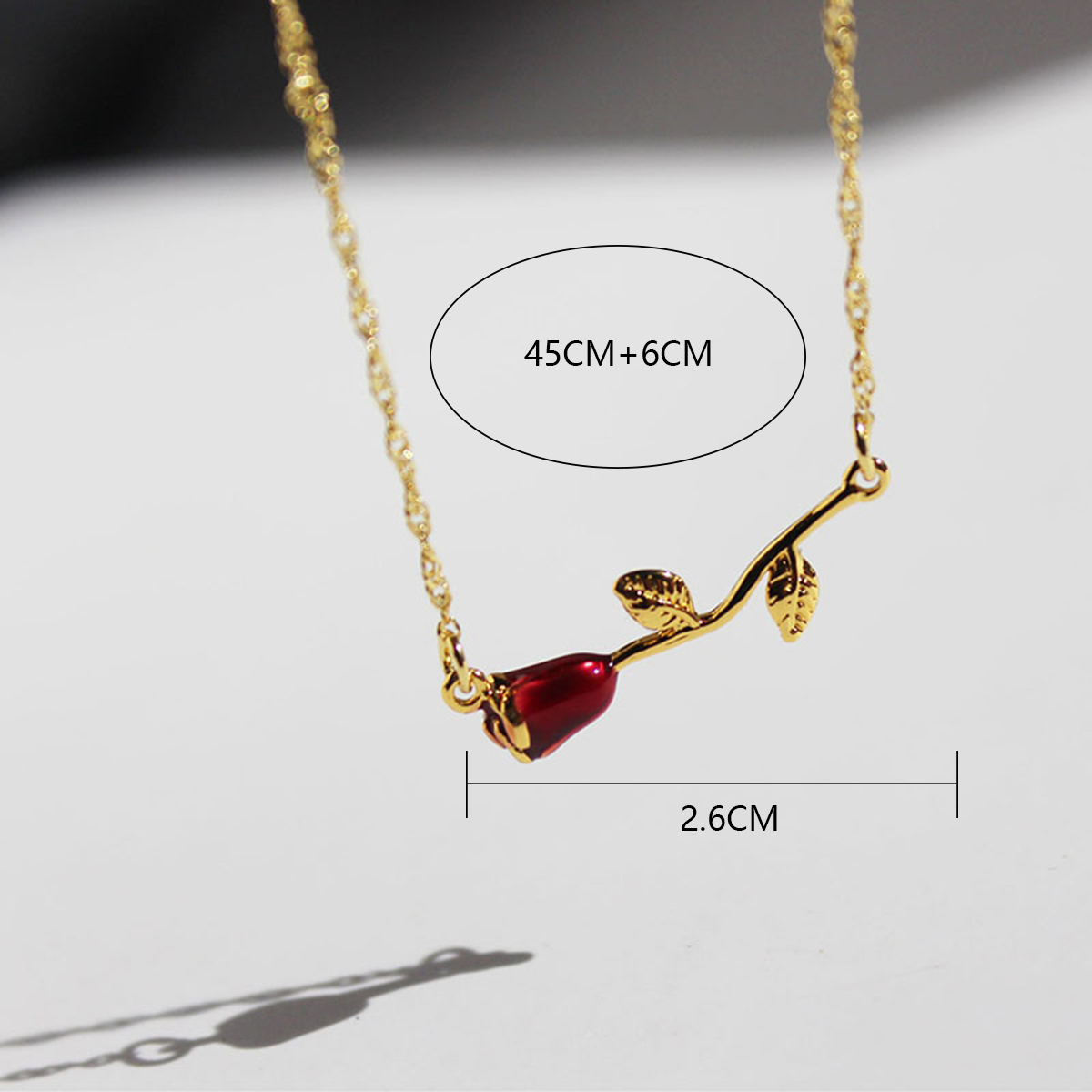 Wholesale Jewelry IG Style Romantic Sweet Rose Brass 24K Gold Plated Enamel Three-dimensional Necklace