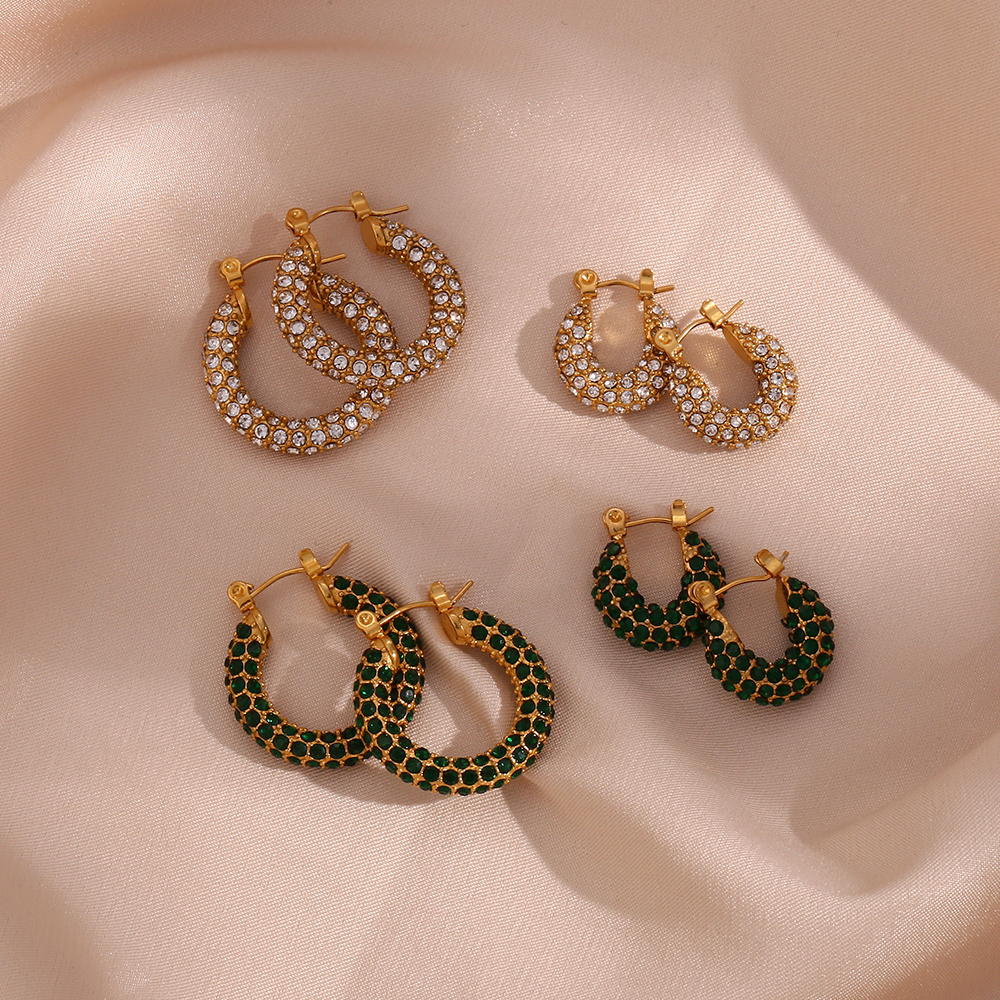PVD Coated Real Gold Plated 18K Gold Geometric 304 Stainless Steel Fashion Waterproof Non Tarnish Earrings