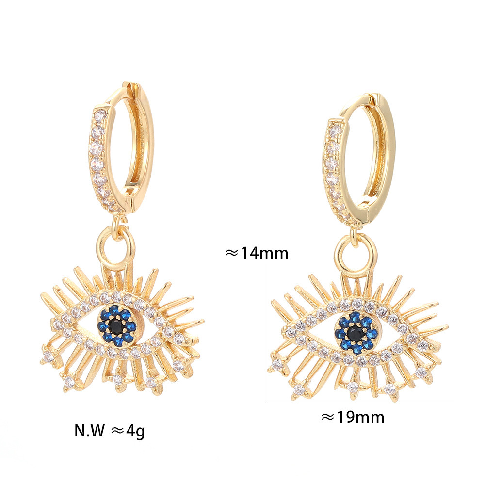 Fashion Lucky Eye Copper Earrings