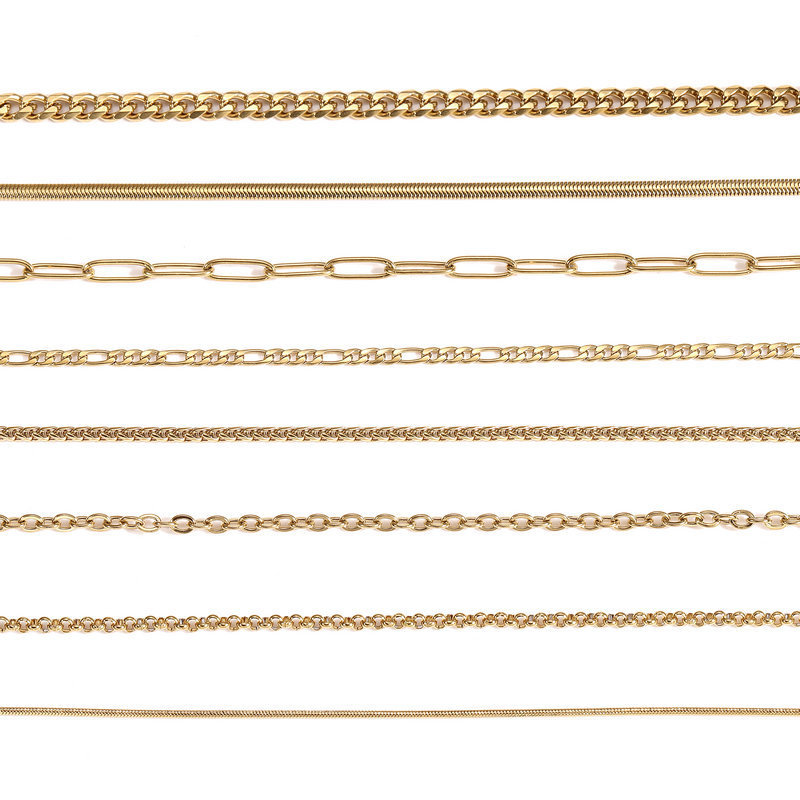 Minimalist Snake Bone Chain DIY Jewelry Stainless Steel 18K Gold Clasp Collarbone Chain Accessories