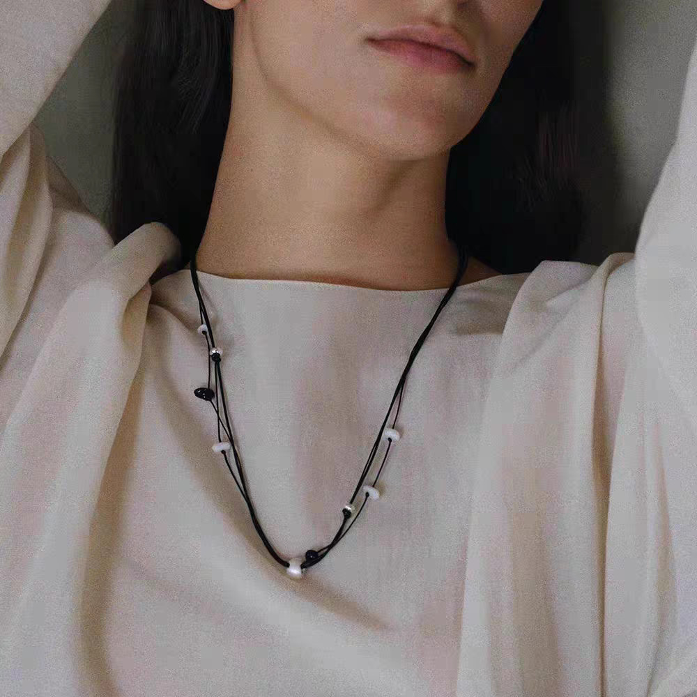 Special-Interest Design Natural Stone Beaded Hand-Woven High-Grade Pendant Necklace Accessories Women's Fashion Accessories Jewellery