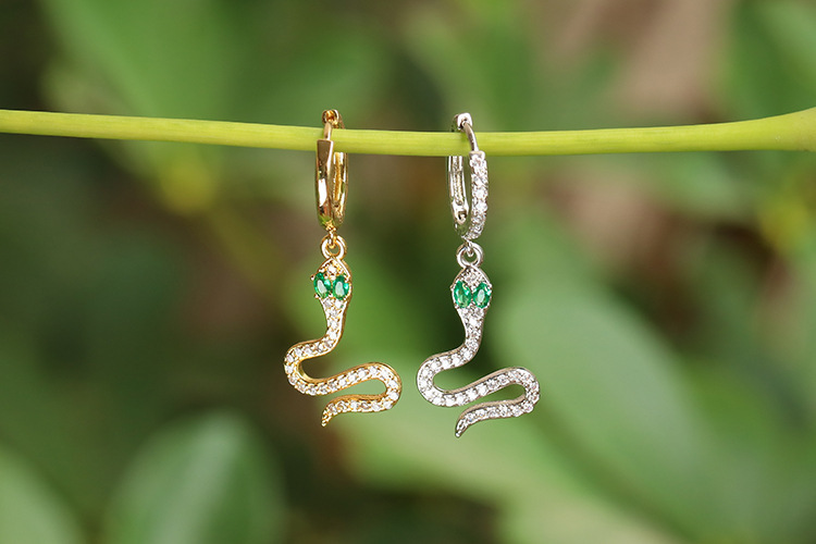 Fashion Diamond-studded Snake-shaped Earrings Wholesale