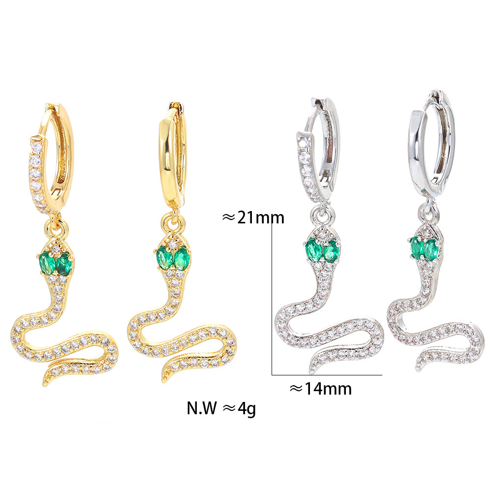 Fashion Diamond-studded Snake-shaped Earrings Wholesale
