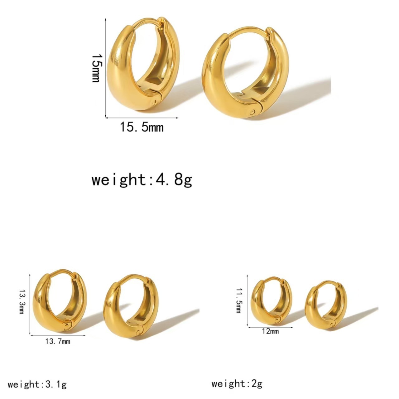 Fashionable Minimalist Earrings Personality Design Luxury Style Geometric Pattern Copper Material Women's Jewelry Accessories
