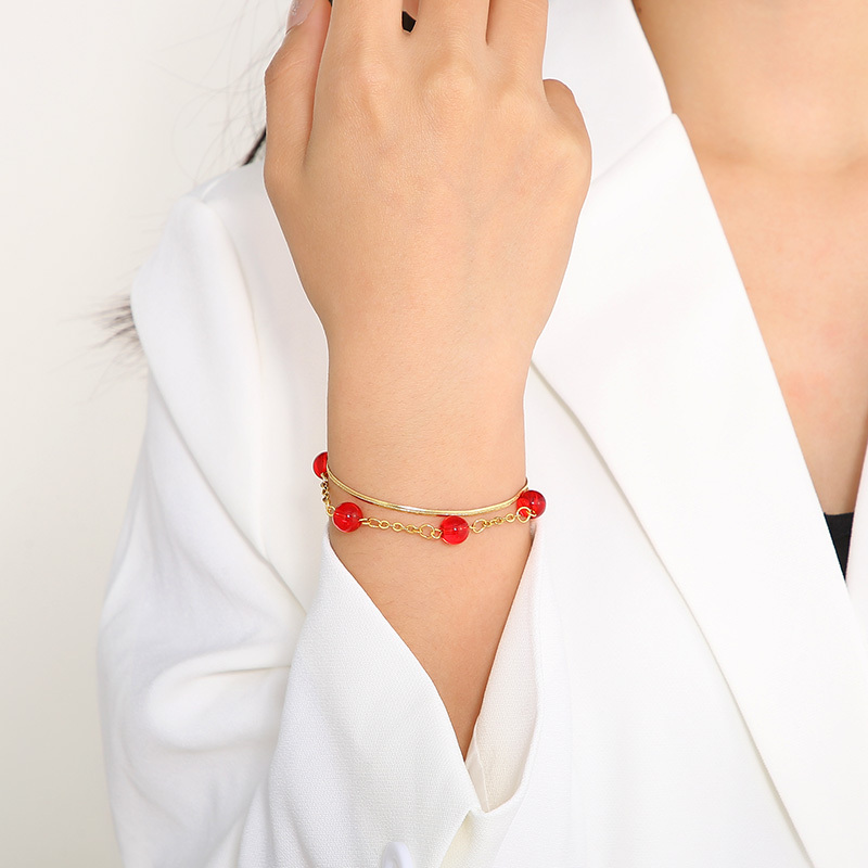 304 Stainless Steel Shell PVD Coated 18K Real Gold Plated Classic Style Waterproof Non Tarnish Patchwork Bracelets