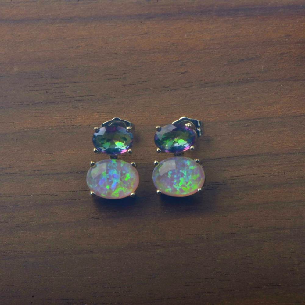 Hawaii Style Oval Shape TikTok Popular Ear Cuff Rings Opal Unisex Copper Material Jewelry Accessories Ear Rings Circular And Oval