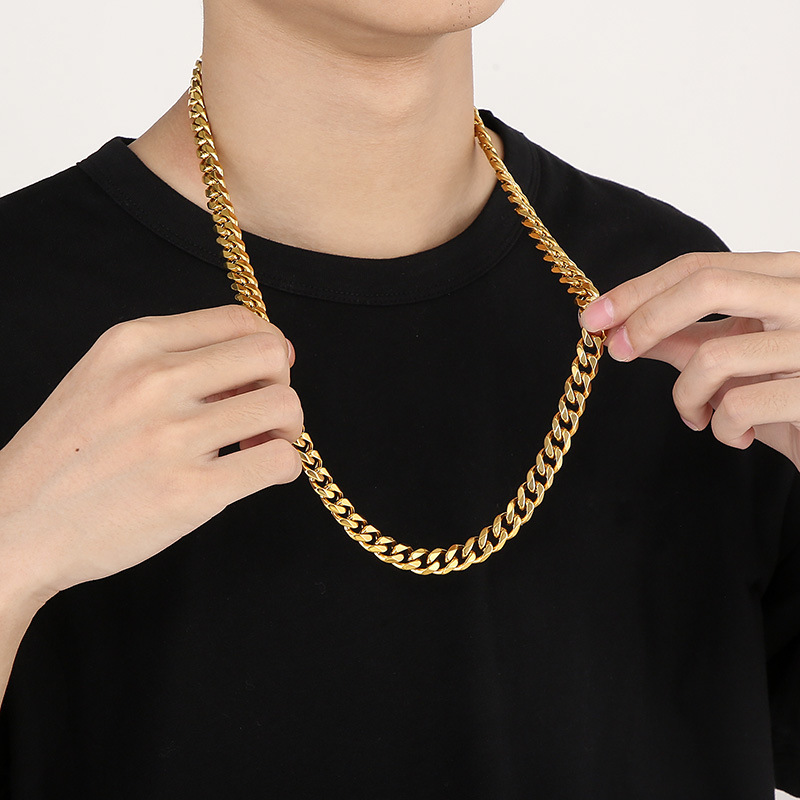 Fashion Geometric Stainless Steel Necklace Inlay Rhinestones Stainless Steel Necklaces