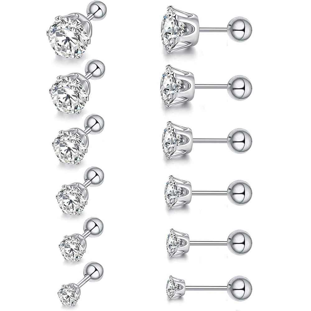 Fashion Unisex Geometric Design Earrings Stainless Steel Inlaid Zirconia Studs Trendy Factory Jewelry Accessories