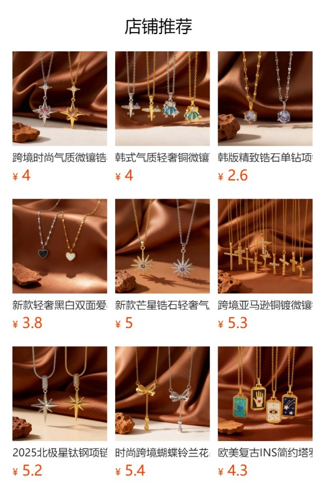 Stainless Steel Necklace Ladies Foldable Four-leaf Clover Colorful Zircon Heart-shaped Jewelry Accessories