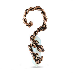 Rose Gold Rose Flower Wrapped Amethyst Stone (Right)