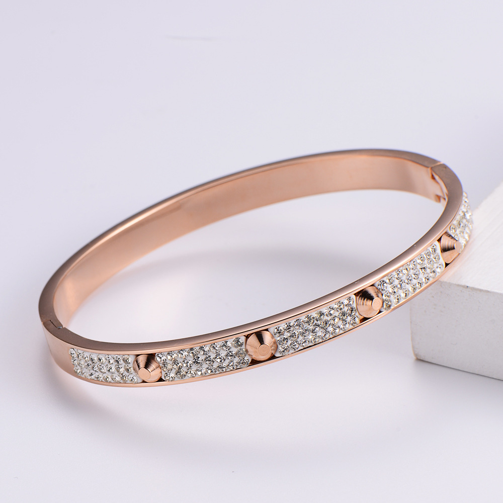 Lady Heart Stainless Steel 18K Gold Plated Artificial Rhinestones In Bulk