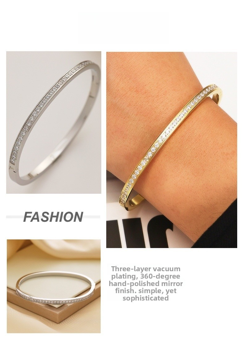 Titanium Steel Bracelet With Diamonds Girl Holiday Gift Starry Sky Feeling Women's Jewelry Accessories
