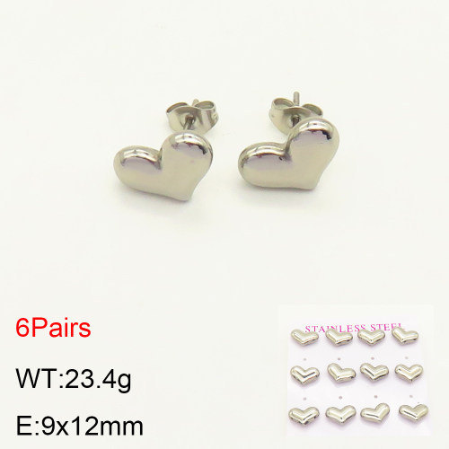 INS New  Fashion Titanium Steel Love Heart Stud Earrings 18K Gold Stainless Steel Love Element Earrings Niche Design High Earrings Women's Ear Studs Earrings