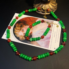 Malay Jade Agate Bracelet + Necklace
