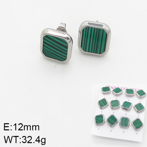 INS New  Fashion Titanium Steel Square Shell Stud Earrings Female 18K Gold Stainless Steel Shell Element Earrings Earrings Niche Design High Earrings