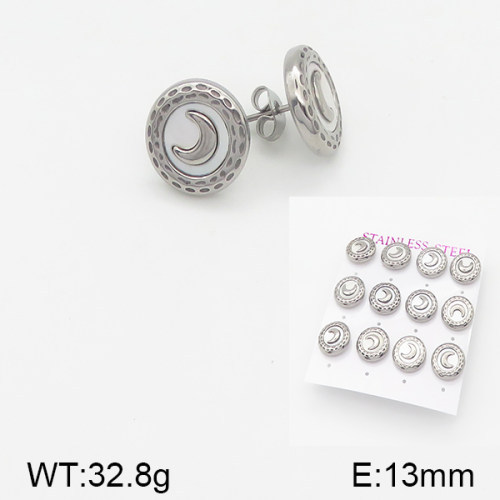 INS New  Fashion Titanium Steel Round Shell Stud Earrings 18K Golden Stainless Steal Earrings Niche Design High Earrings Women's Stud Earrings