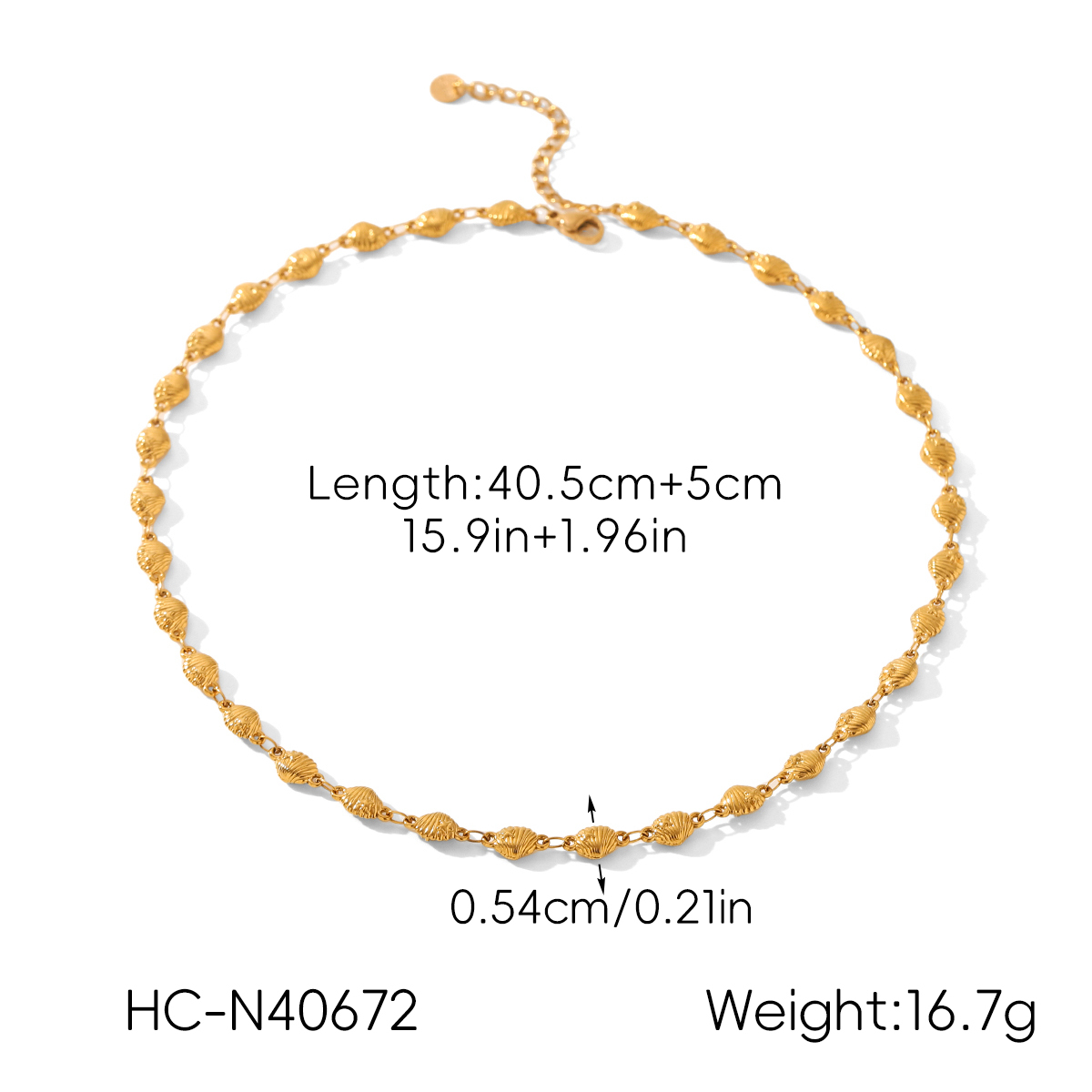 INS Style Stainless Steel Heart Necklace Non-Fading 18K Gold Shell Collarbone Chain Titanium Steel Jewelry  Accessories