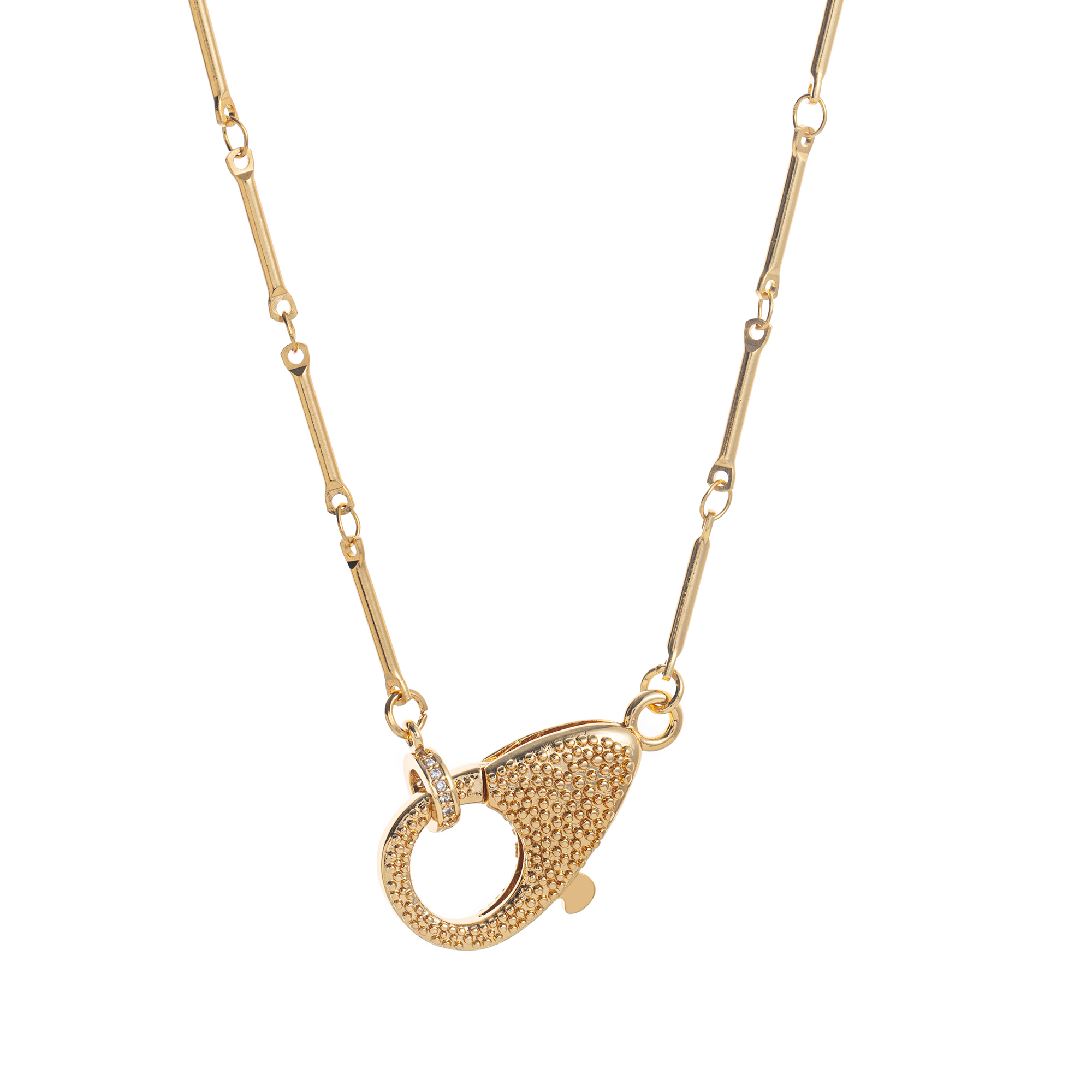 14K Gold Plated Lobster Clasp Necklace With Diamond Star Design Color Retention Luxury Lightweight Jewelry For Women
