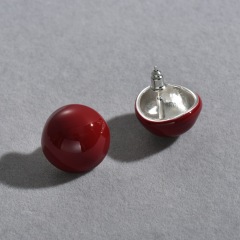 A Pair of Red Drip Glaze Earrings