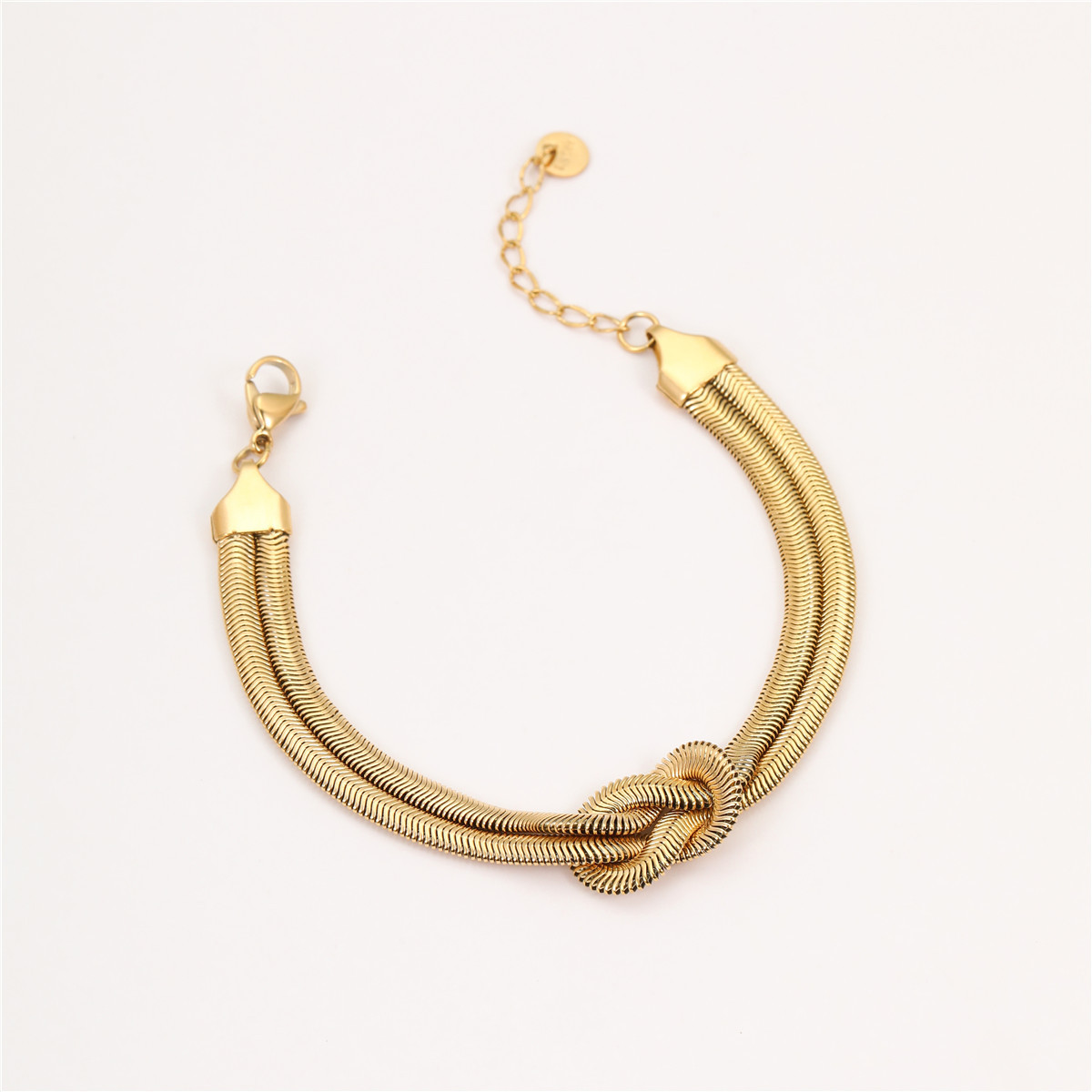 PVD Coated Real Gold Plated Solid Color Knot 304 Stainless Steel Modern Style Classic Style Waterproof Non Tarnish 304 Stainless Steel Bracelets
