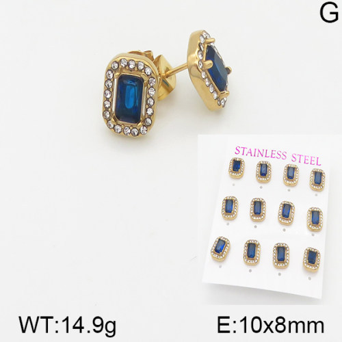 INS New  Fashion Titanium Steel Square Stud Earrings 18K Gold Stainless Steel Love Element Earrings Niche Design High Earrings Women's Stud Earrings