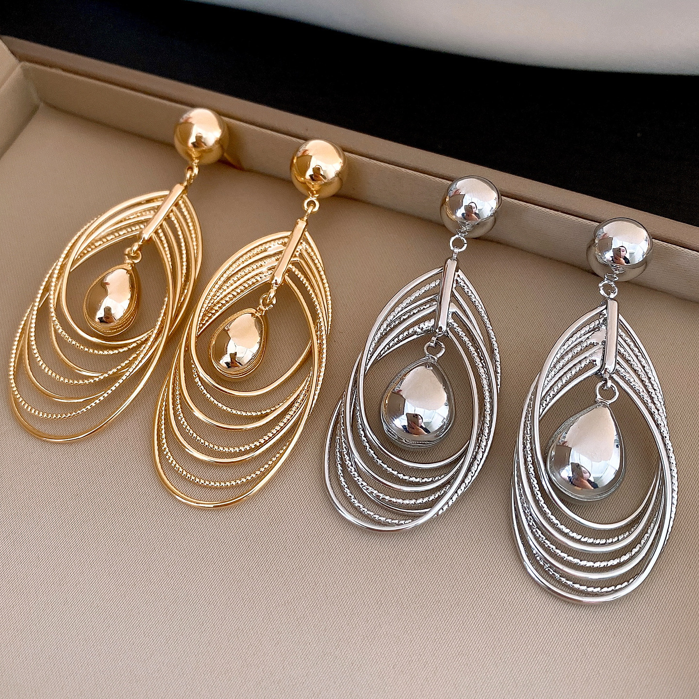 Copper Geometric Electroplating Imitation Gold  Simple Style Classic Style Drop Earrings