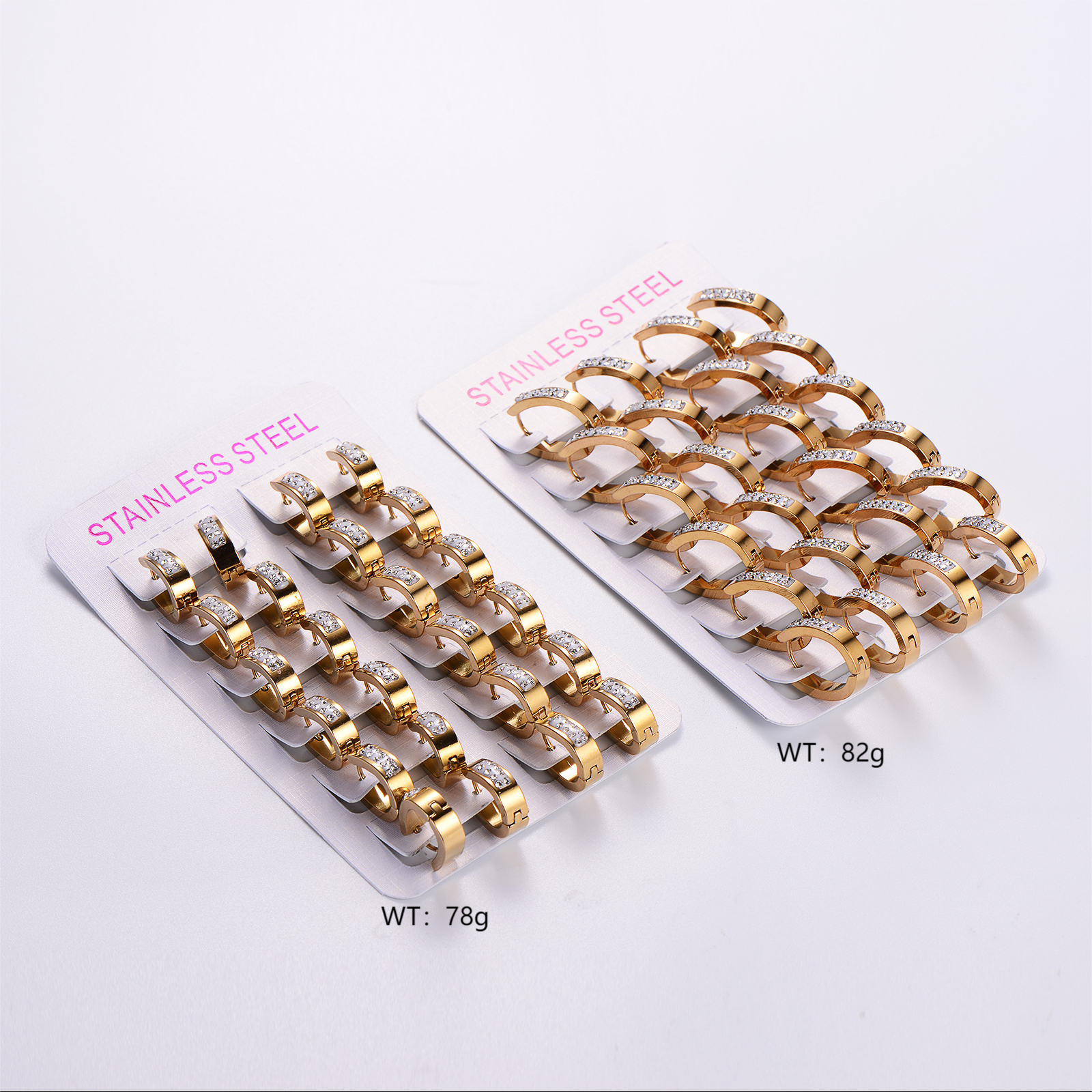 304 Stainless Steel Geometric Electroplating Rhinestones Golden Plated Casual Classic Style Plating Inlay Gold Earrings