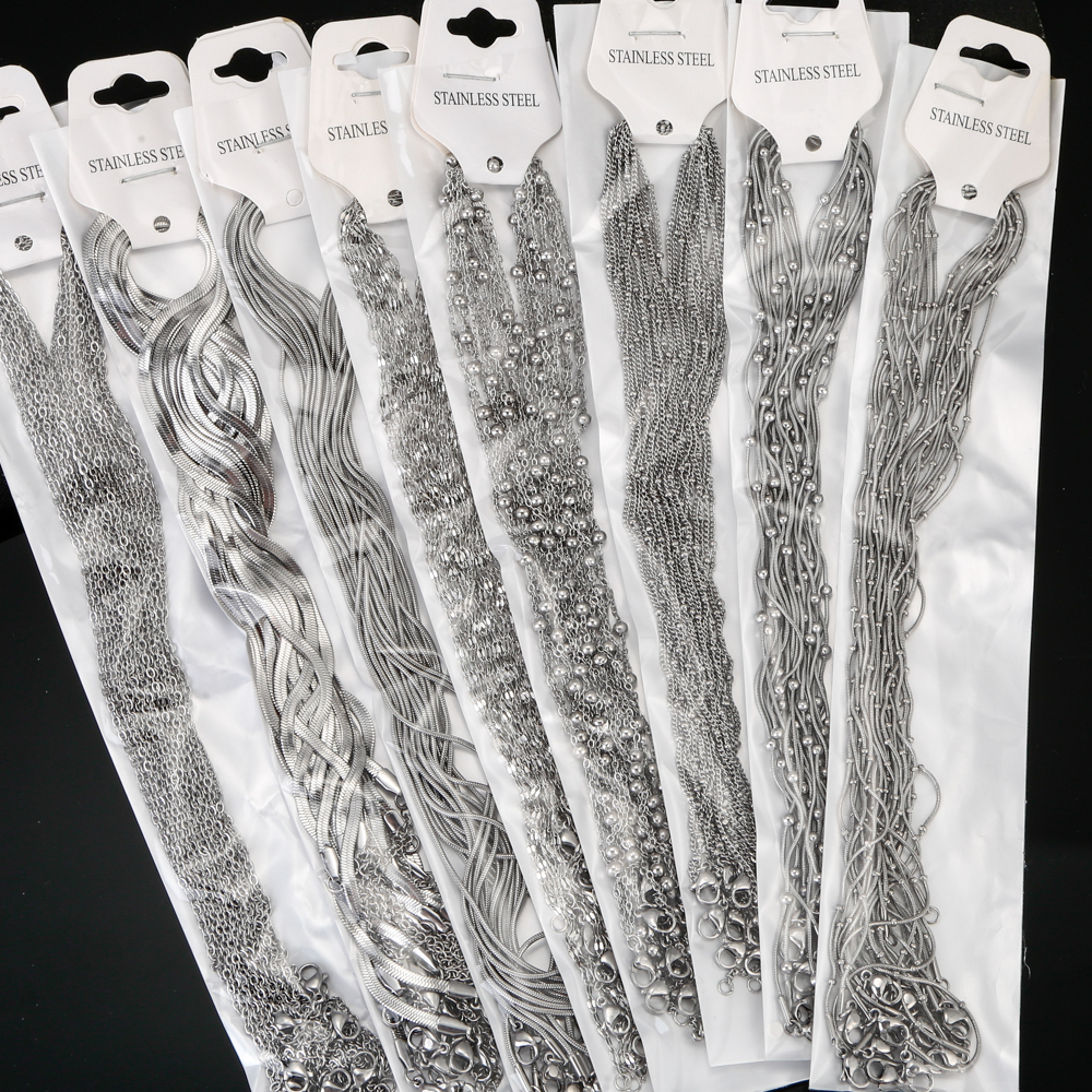 Stainless Steel O-Link Bead Chain 12 Pieces DIY Jewelry Making Accessories Daily Handmade Supplies Women's Men's Unisex Necklace