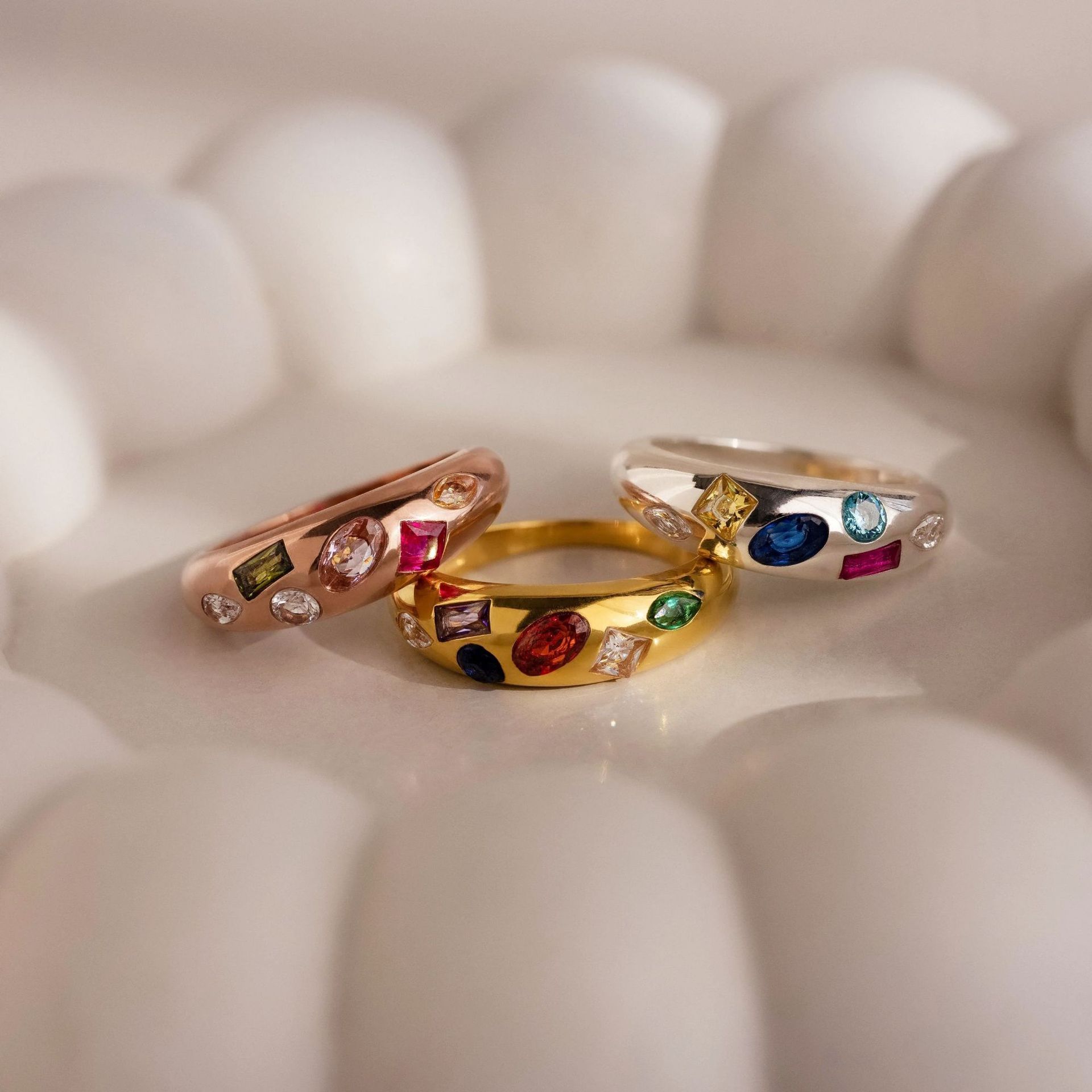 Geometric Irregular Design Dense Color Zircon Ring Advanced Design  Fashion Cool Trendy Manufacturer Batch
