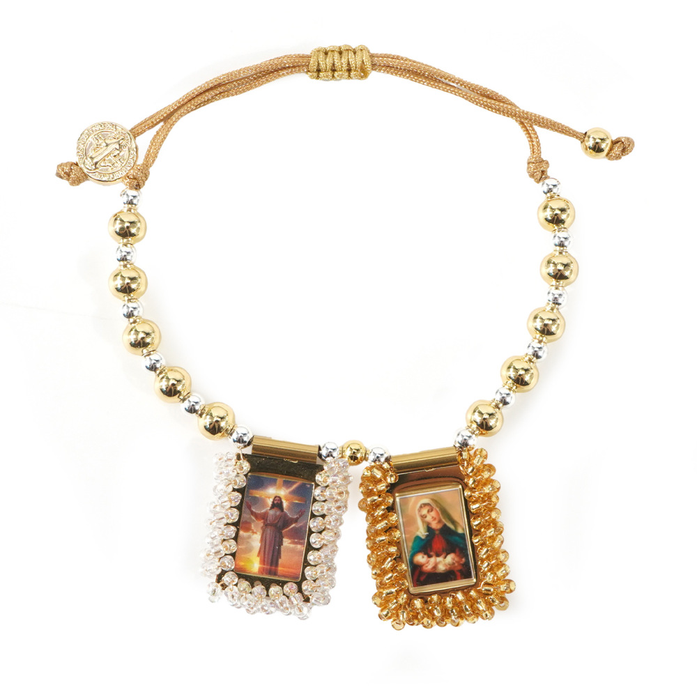 Vintage Double Portrait Bracelet Artistic Fusion Elements Daily Essential Accessories Geometric Gold Plated