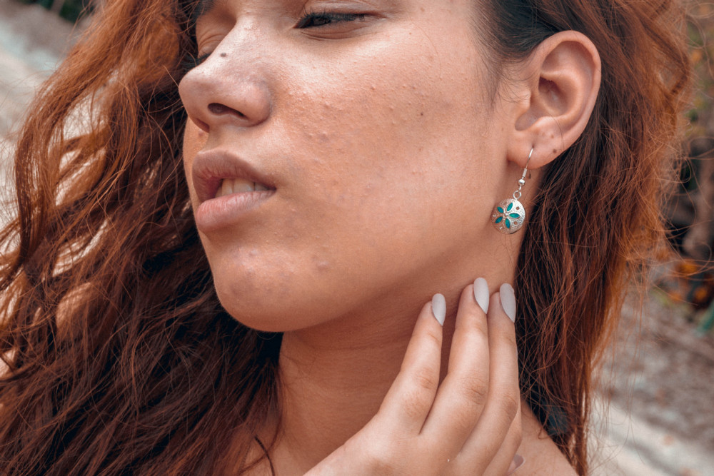 Oceanic Style Round Shape TikTok Popular Hawaii Sand Dollar Opal Earrings Women's Simple Geometric Pattern Jewelry Accessories