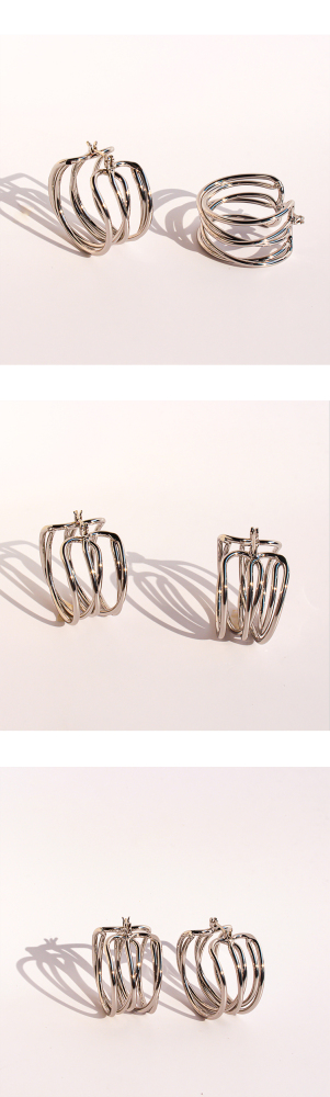 New Dongdaemun Fashionable Multi-Circle Line Round Hoop Earrings For Women Fashion Hollow Geometric Earrings Accessories 1109 Nordic Style