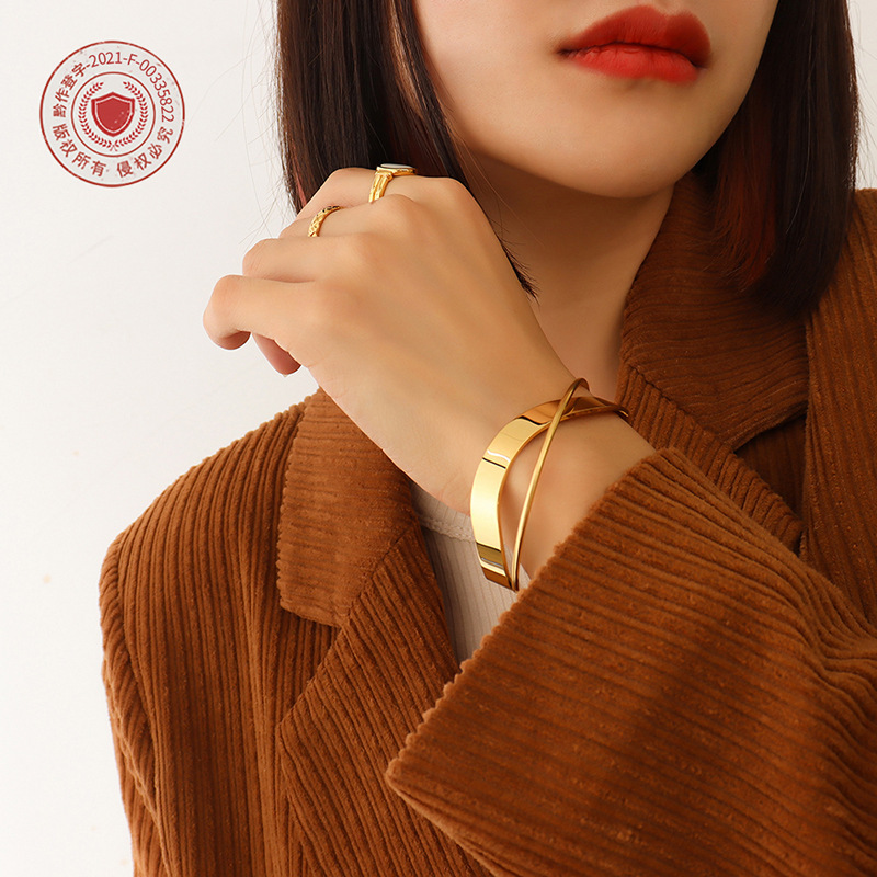 PVD Coated Real Gold Plated 18K Gold Geometric 304 Stainless Steel Fashion Waterproof Non Tarnish 304 Stainless Steel