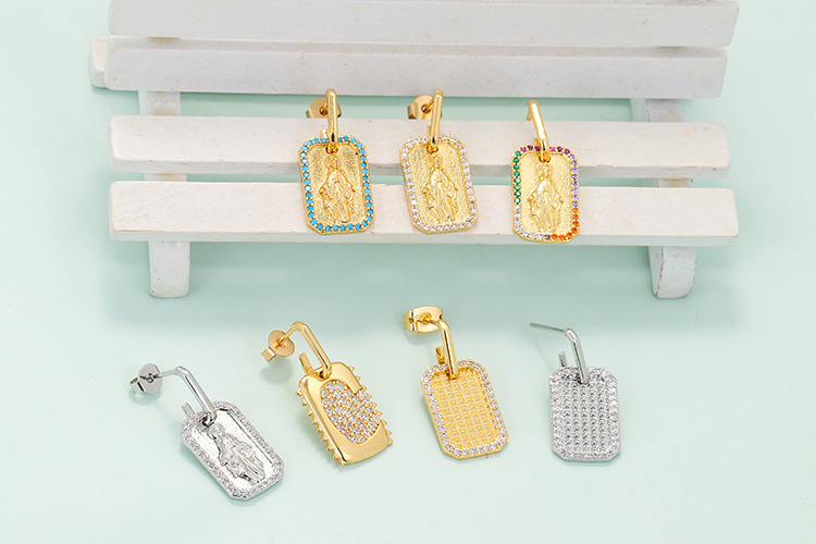 Fashion Square Copper Earrings Wholesale Nihaojewelry