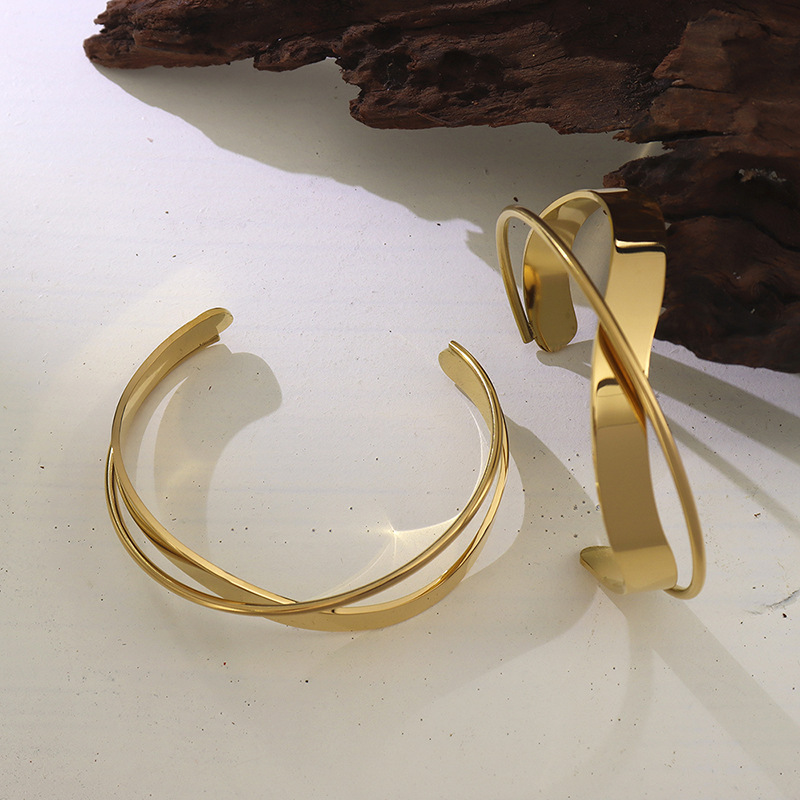 PVD Coated Real Gold Plated 18K Gold Geometric 304 Stainless Steel Fashion Waterproof Non Tarnish 304 Stainless Steel