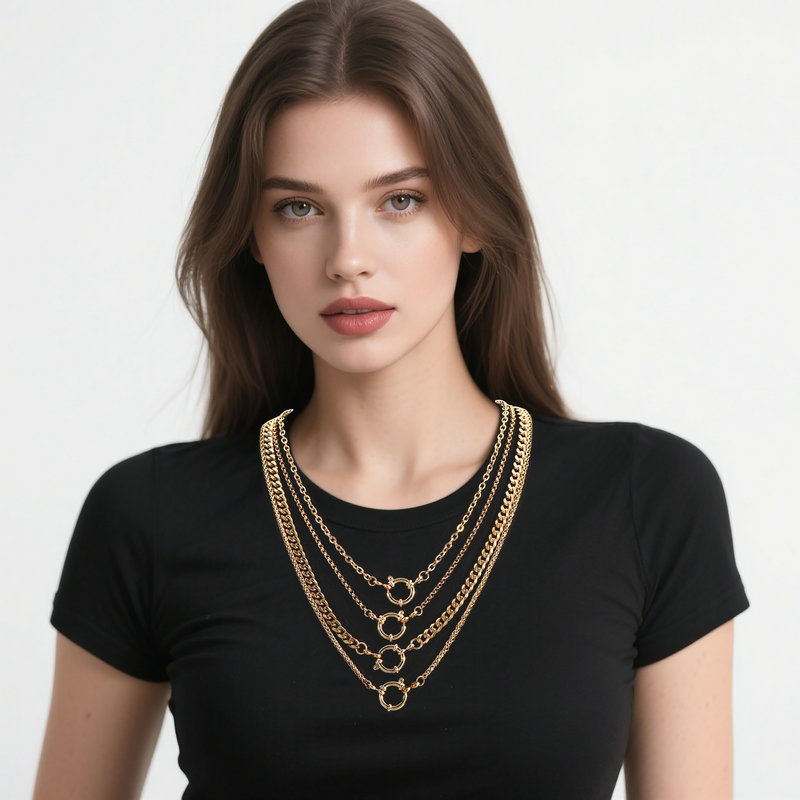 Minimalist Snake Bone Chain DIY Jewelry Stainless Steel 18K Gold Clasp Collarbone Chain Accessories