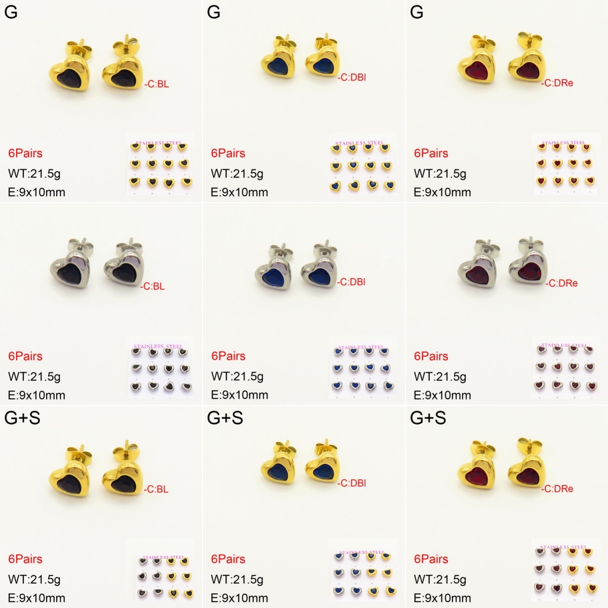INS New  Fashion Titanium Steel Love Heart Stud Earrings Women's 18K Gold Stainless Steel Love Element Earrings Niche Design High Earrings