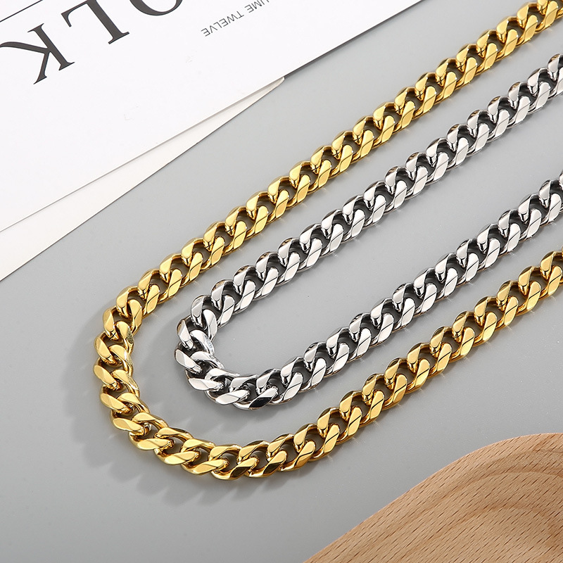 Fashion Geometric Stainless Steel Necklace Inlay Rhinestones Stainless Steel Necklaces