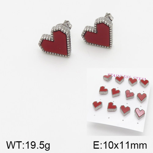 INS New  Fashion Titanium Steel Love Shell Stud Earrings Women's 18K Gold Stainless Steel Love Element Earrings Niche Design High Earrings
