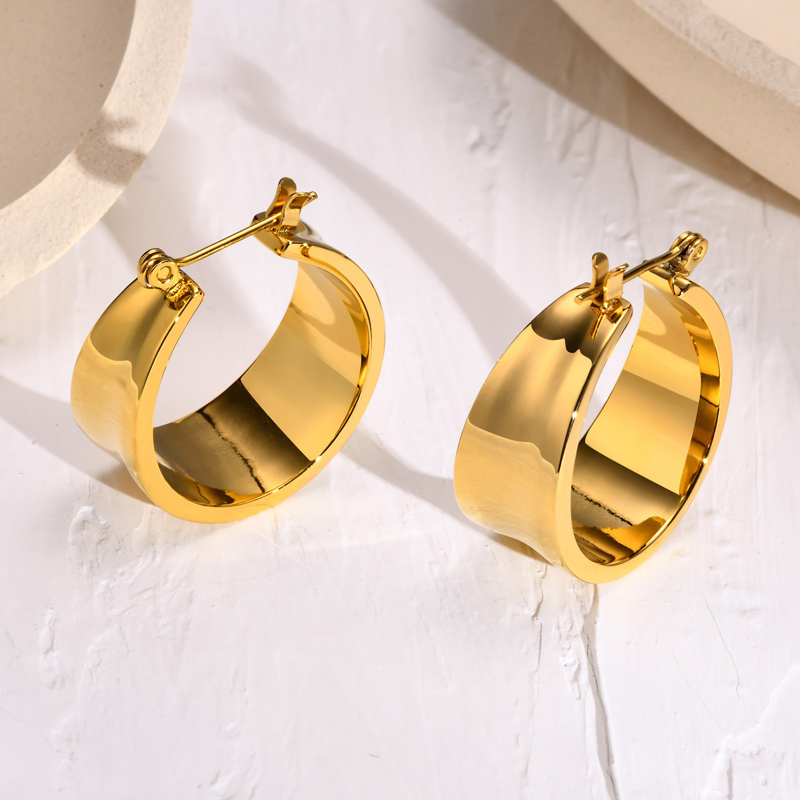 1 Pair Fashion Geometric Plating 201 Stainless Steel Stainless Steel Earrings