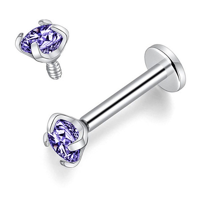 10 PCS/Package Lip Rings Modern Style Classic Style Geometric Titanium Alloy Zircon Lip Rings Ear Cartilage Rings & Studs