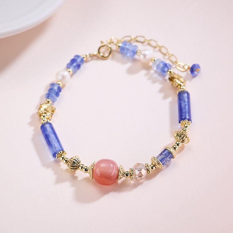 Natural Multi-Gemstone Necklace Bracelet Set Agate Quartz Geometric Pattern Minimalist Style Women's Jewelry Accessories