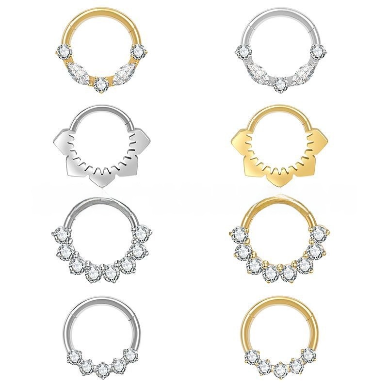 Fashion Titanium Alloy Nose Ring Jewelry For Women Luxurious Simple Personality G23 Earrings Lip Ring Piercing Accessories
