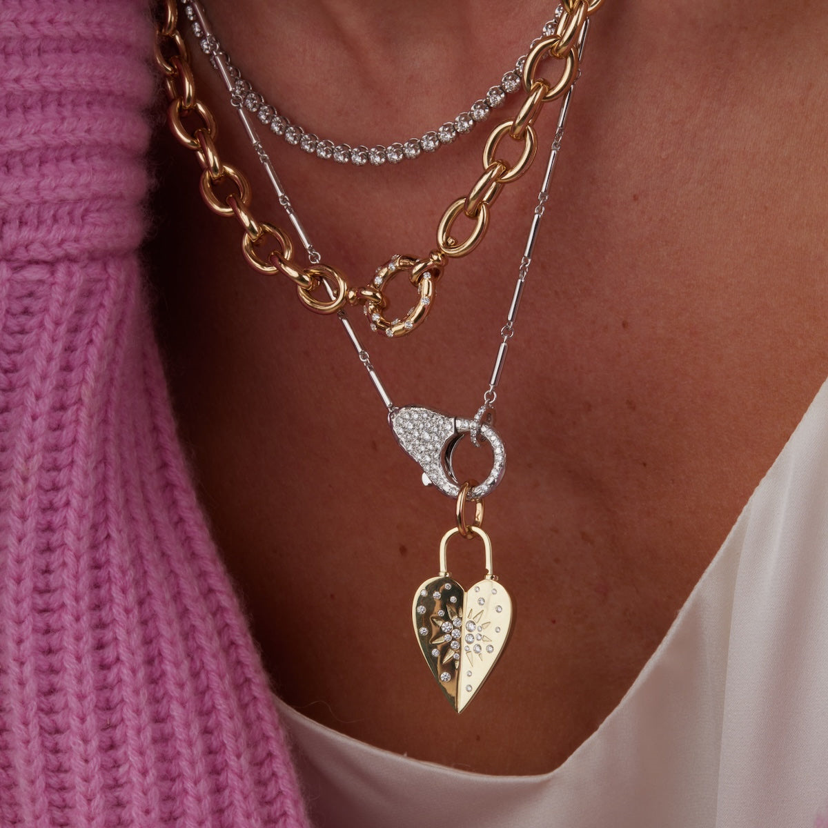 14K Gold Plated Lobster Clasp Necklace With Diamond Star Design Color Retention Luxury Lightweight Jewelry For Women