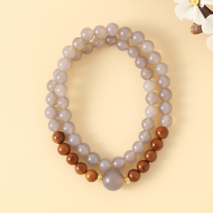 Sandalwood Agate Two Circle Bracelet