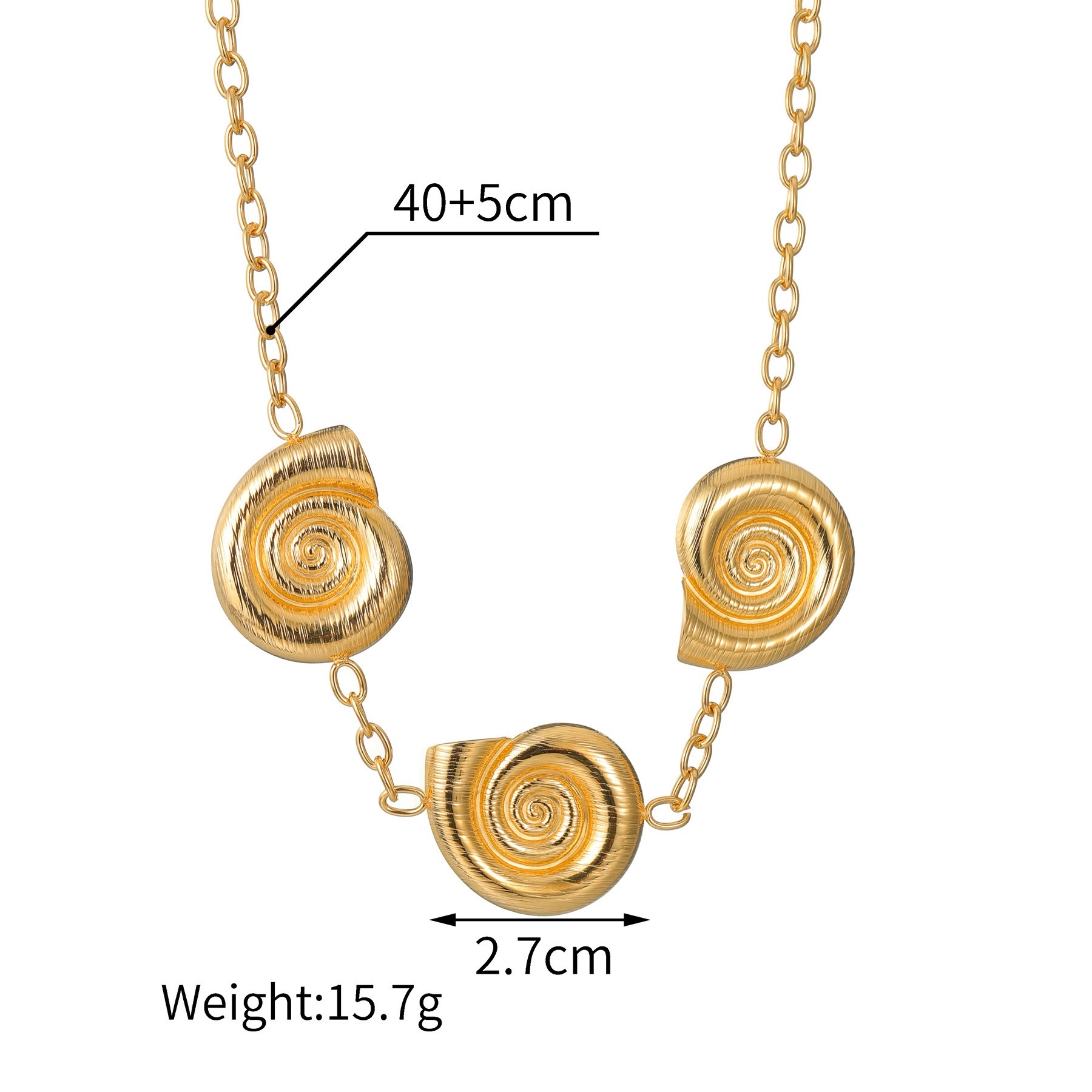 Exaggerated 18K Gold Stainless Steel Snail Spiral Necklace Titanium Steel Jewelry Unique Design Women's Accessories